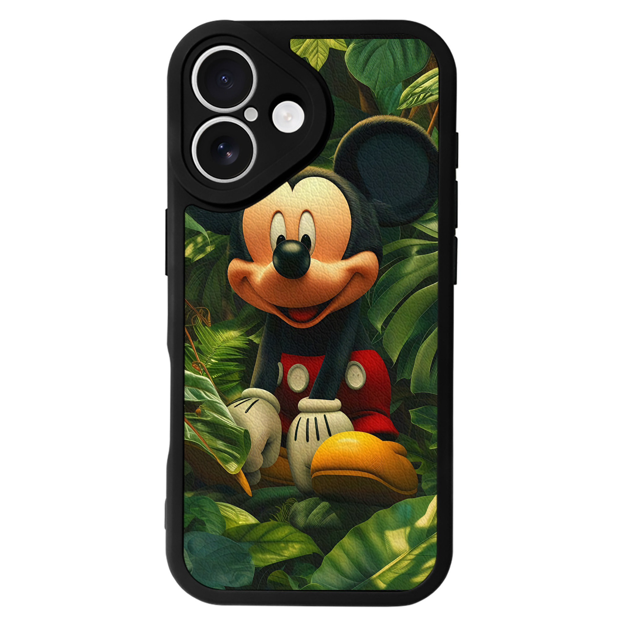 （画像用） ミッキーマウス Mickey Mouse 【iPhone 16シリーズ対応】シリコンスマホケース（レザー調） 材質：シリコン
